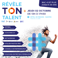 Révèle ton talent : Le salon coaching et recrutement, le 2 octobre après-midi à l'Hôtel de Région à Nantes