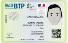 La carteBTP d'identification professionnelle 
